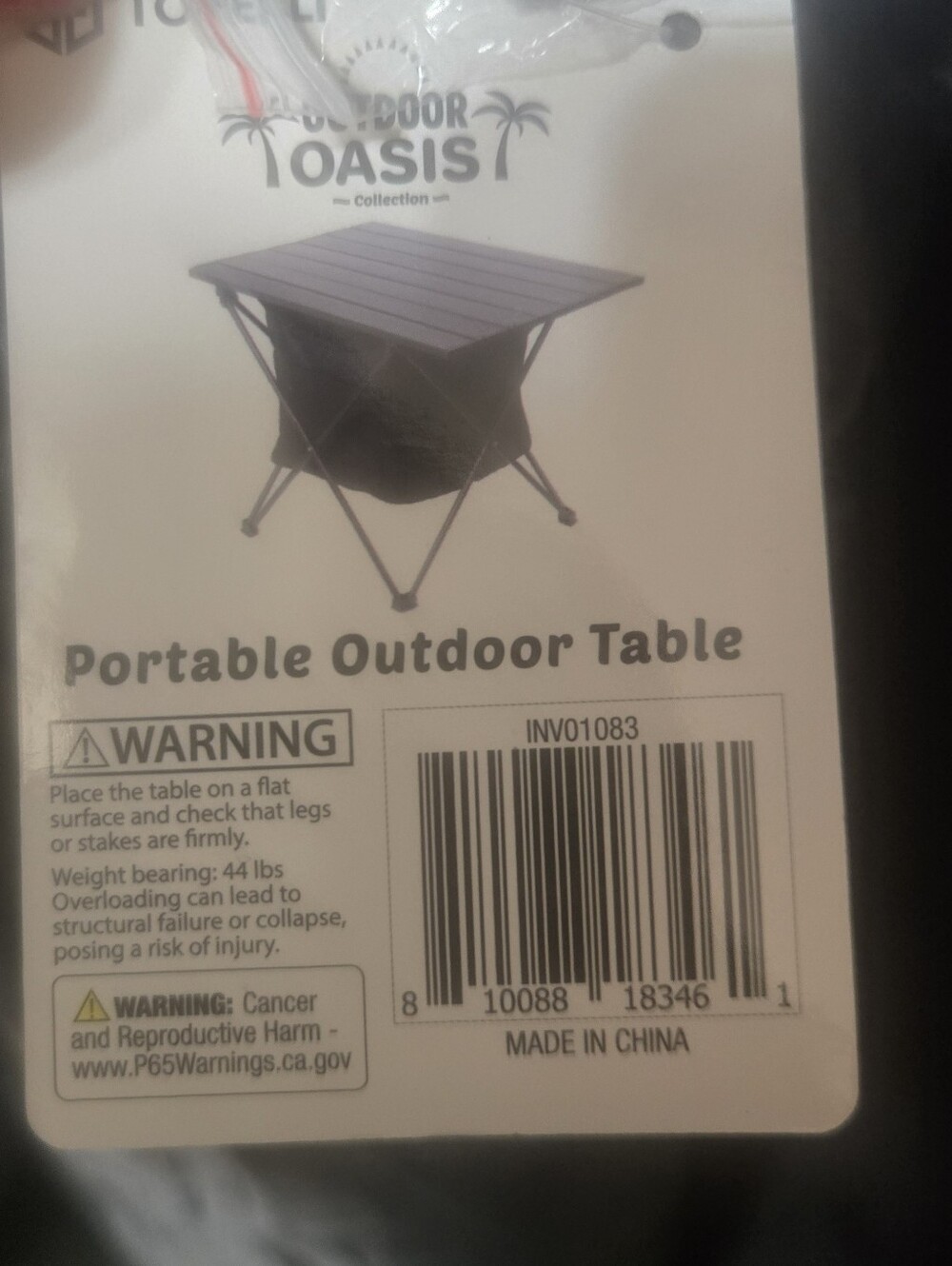 Portable Outdoor Table - Black
